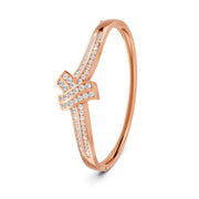 1.50 Ct Round Cut Moissanite Women's Bangle Bracelet 14K Gold Plated